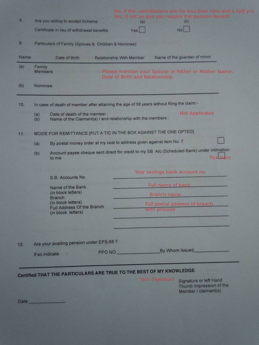 PF withdrawal process - Form 19 (EPF) & Form 10C (EPS)