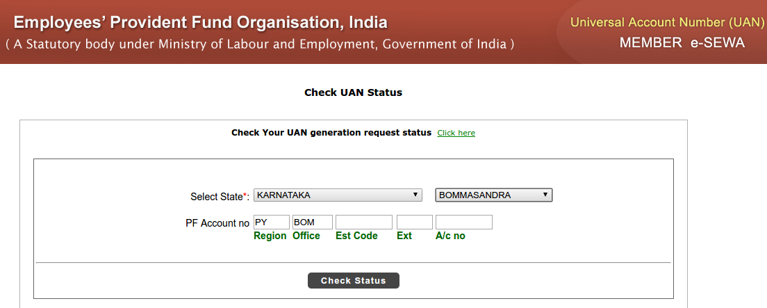 What is Region Code, Office Code and Est Code in PF number